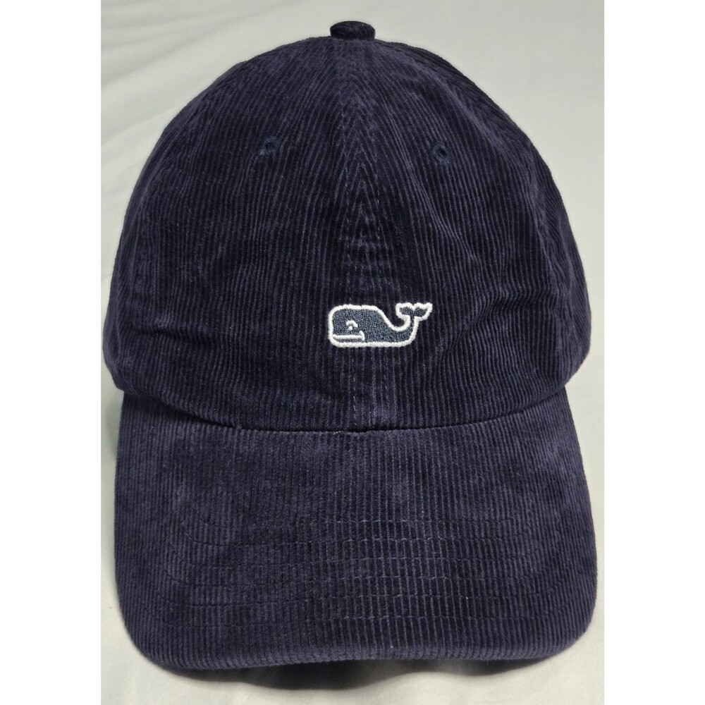 Vineyard Vines Hat Cap Strap Back One Size Blue Corduroy Whale Logo Mens